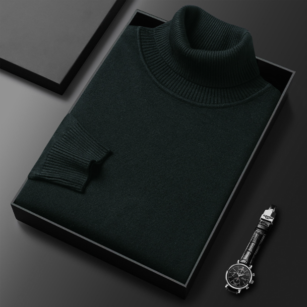 Kaschmir-Baumwoll Rollkragenpullover für Herren – Elegant & Warm