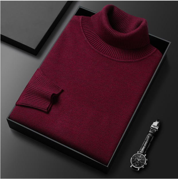 Kaschmir-Baumwoll Rollkragenpullover für Herren – Elegant & Warm