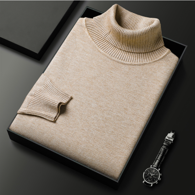 Kaschmir-Baumwoll Rollkragenpullover für Herren – Elegant & Warm