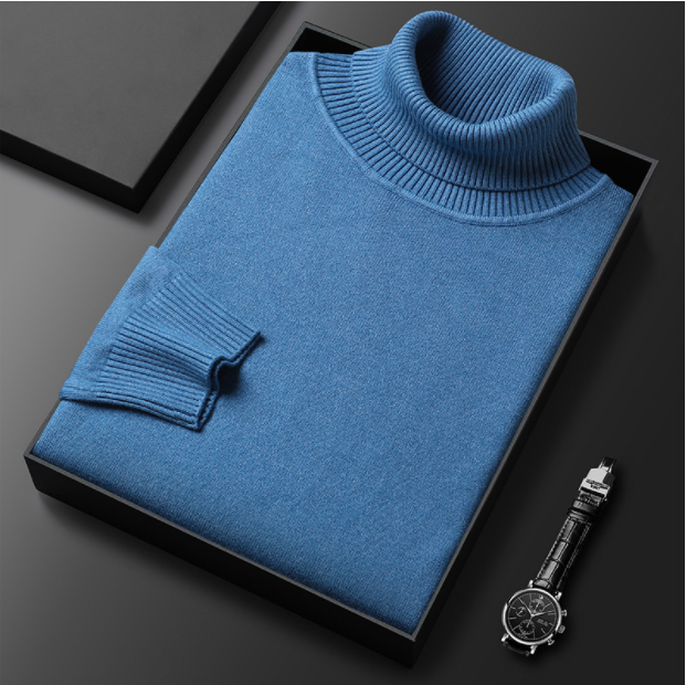 Kaschmir-Baumwoll Rollkragenpullover für Herren – Elegant & Warm