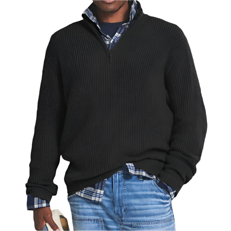 Kaschmir-Pullover für Herren – Eleganter Business-Casual-Stil mit Reißverschluss 1