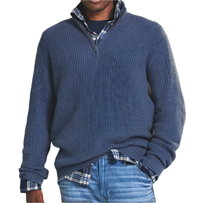 Kaschmir-Pullover für Herren – Eleganter Business-Casual-Stil mit Reißverschluss 2