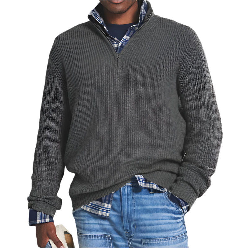 Kaschmir-Pullover für Herren – Eleganter Business-Casual-Stil mit Reißverschluss 3