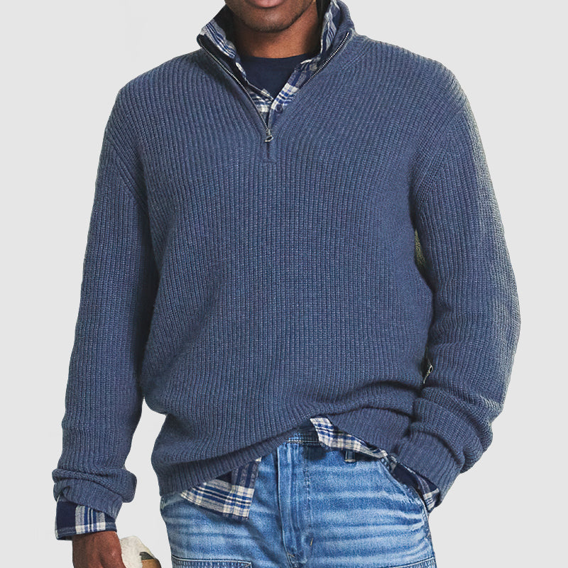 Kaschmir Pullover mit Reißverschluss für Herren – Elegant & Bequem