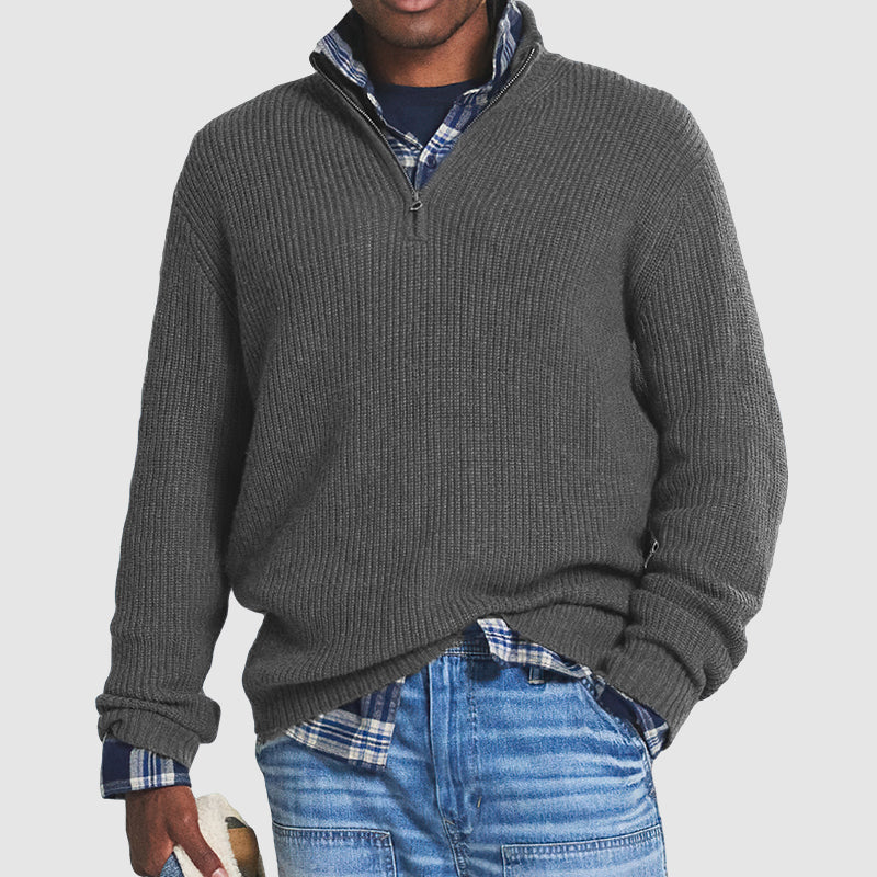 Kaschmir Pullover mit Reißverschluss für Herren – Elegant & Bequem