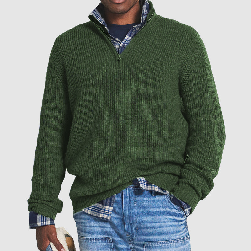 Kaschmir Pullover mit Reißverschluss für Herren – Elegant & Bequem