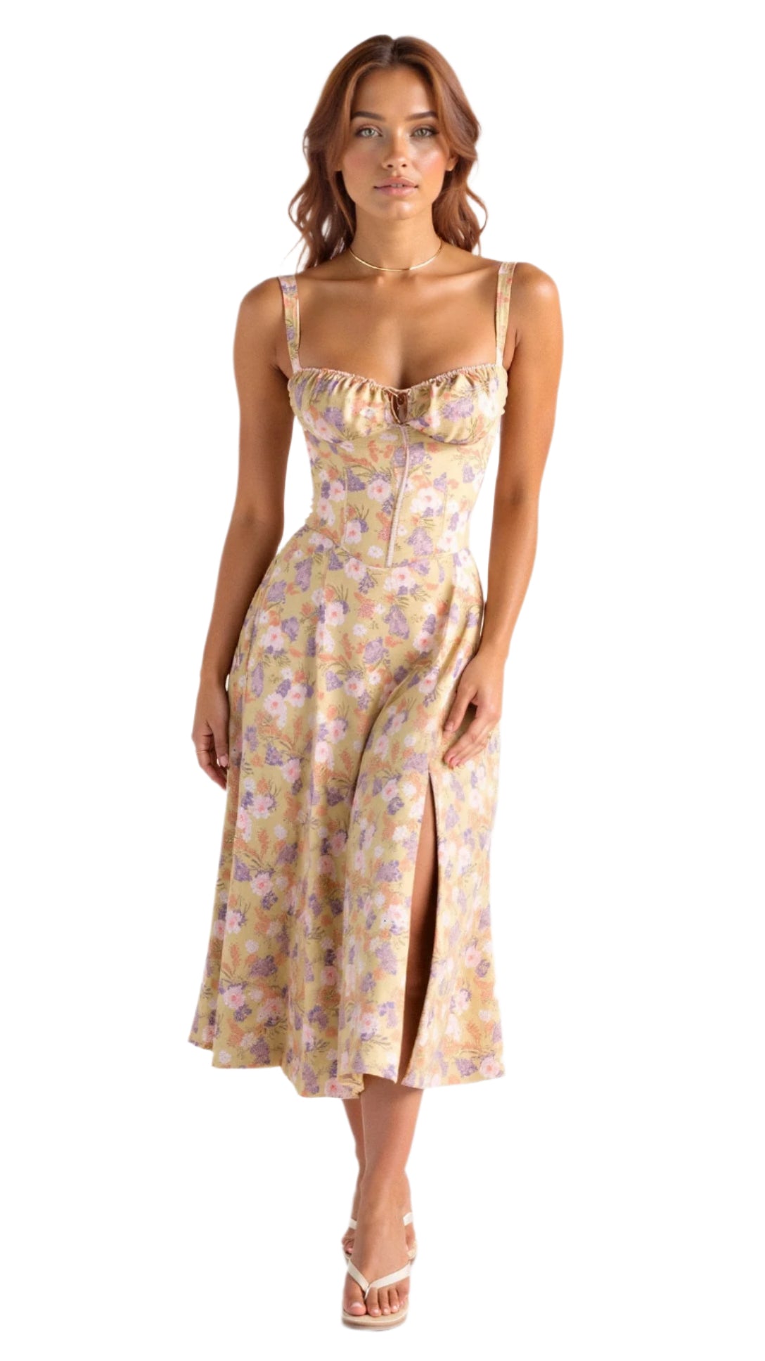 Kiana – Midikleid Sommer – Figurbetont & Fließend für Hochzeitsgäste