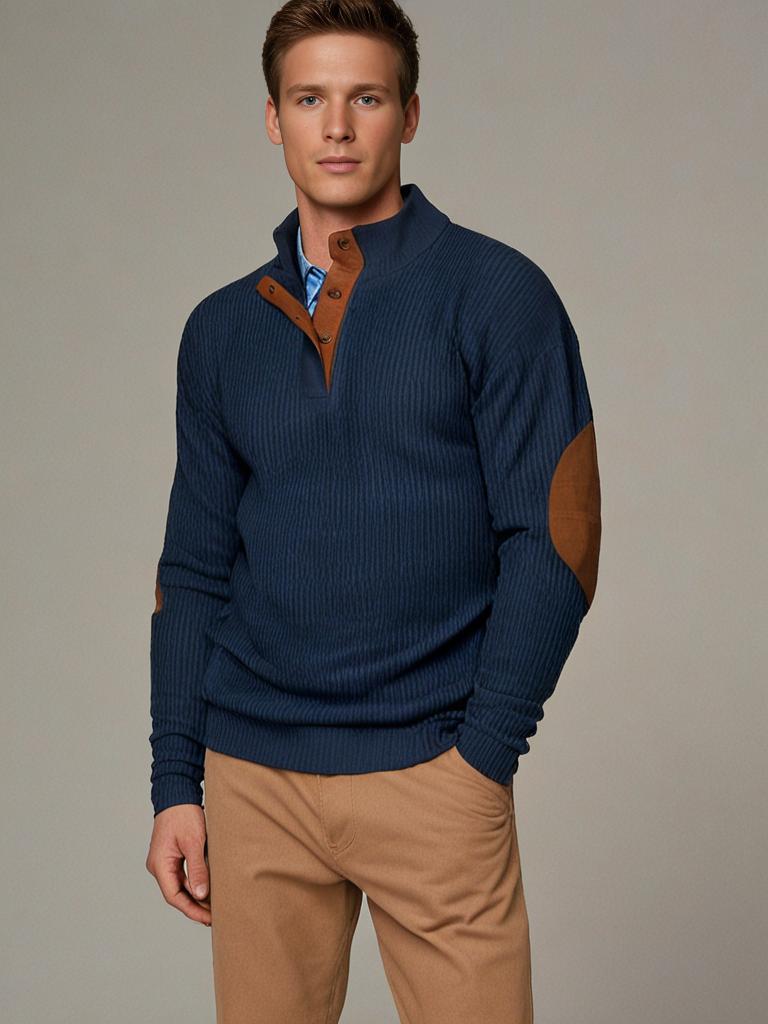 Klassischer Herren Strickpullover – Zeitloses Rippenmuster