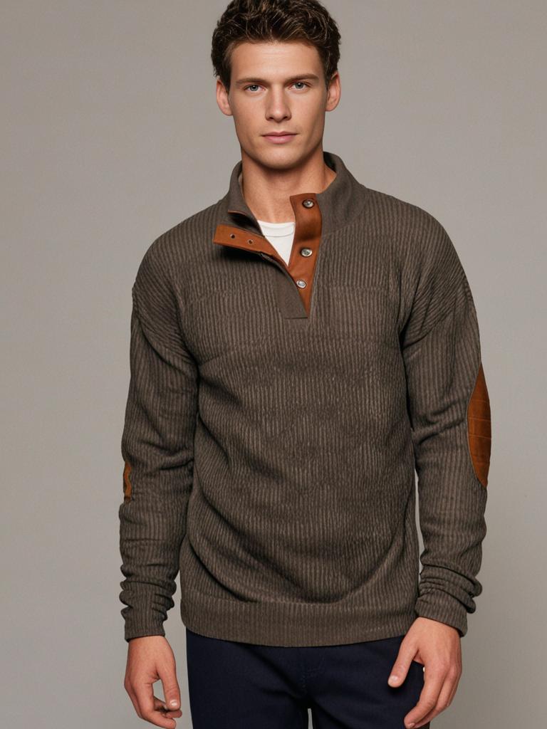 Klassischer Herren Strickpullover – Zeitloses Rippenmuster