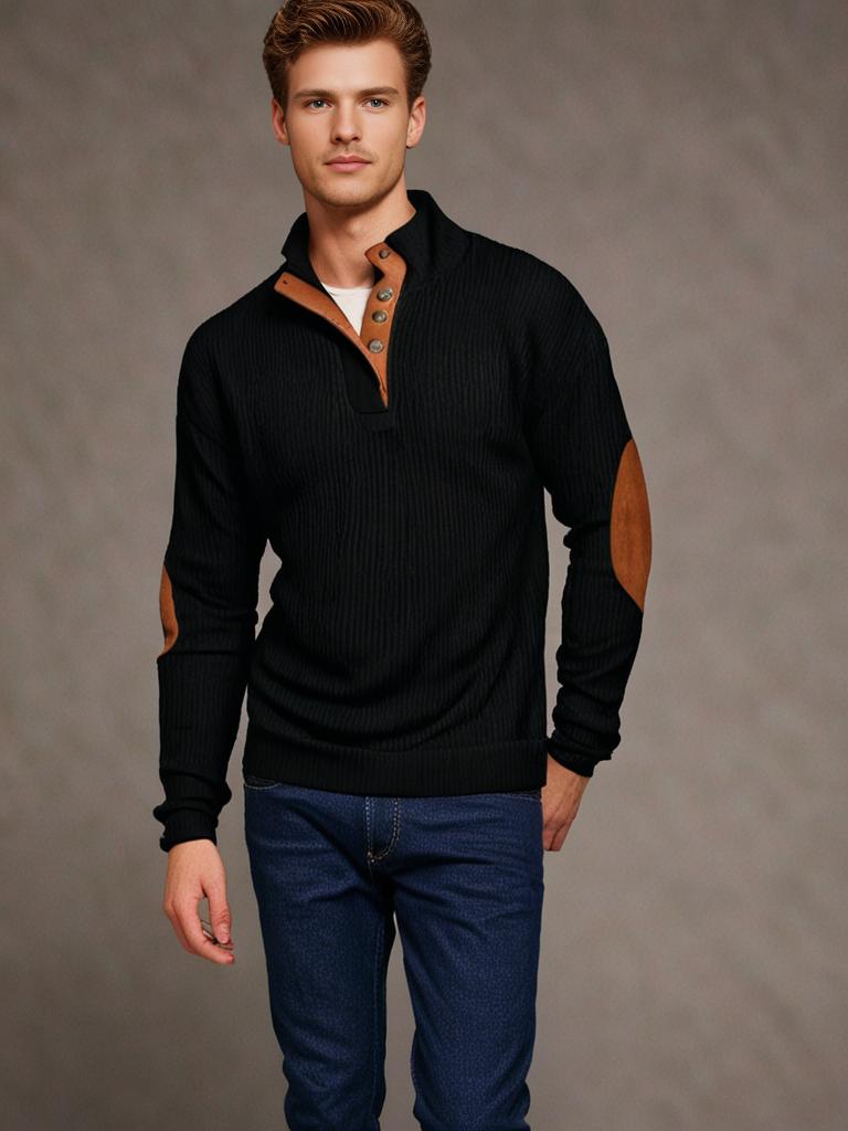 Klassischer Herren Strickpullover – Zeitloses Rippenmuster