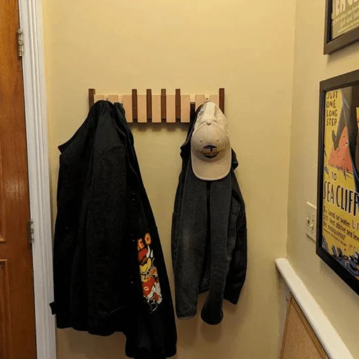 Kleiderhaken Wand – Stilvolles Holz-Design – Funktionale Aufbewahrung für Flur und Büro