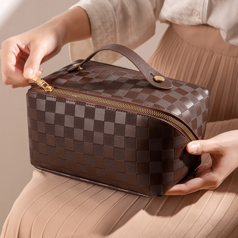 Kosmetiktasche Damen – Luxuriös und Geräumig aus PU-Leder