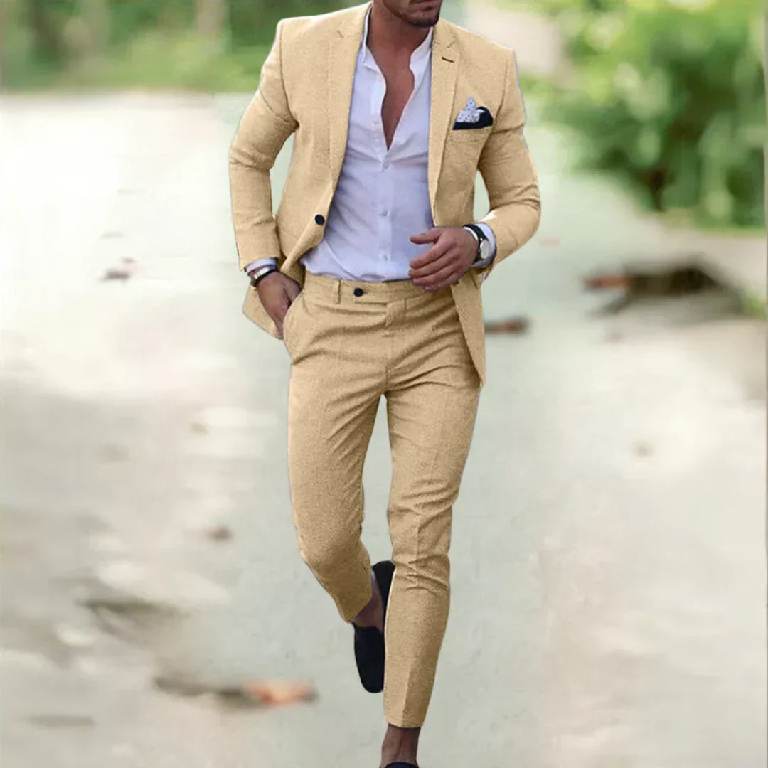 Leinenanzug Herren – Slim Fit – Eleganter Sommerlook für Hochzeit & Freizeit