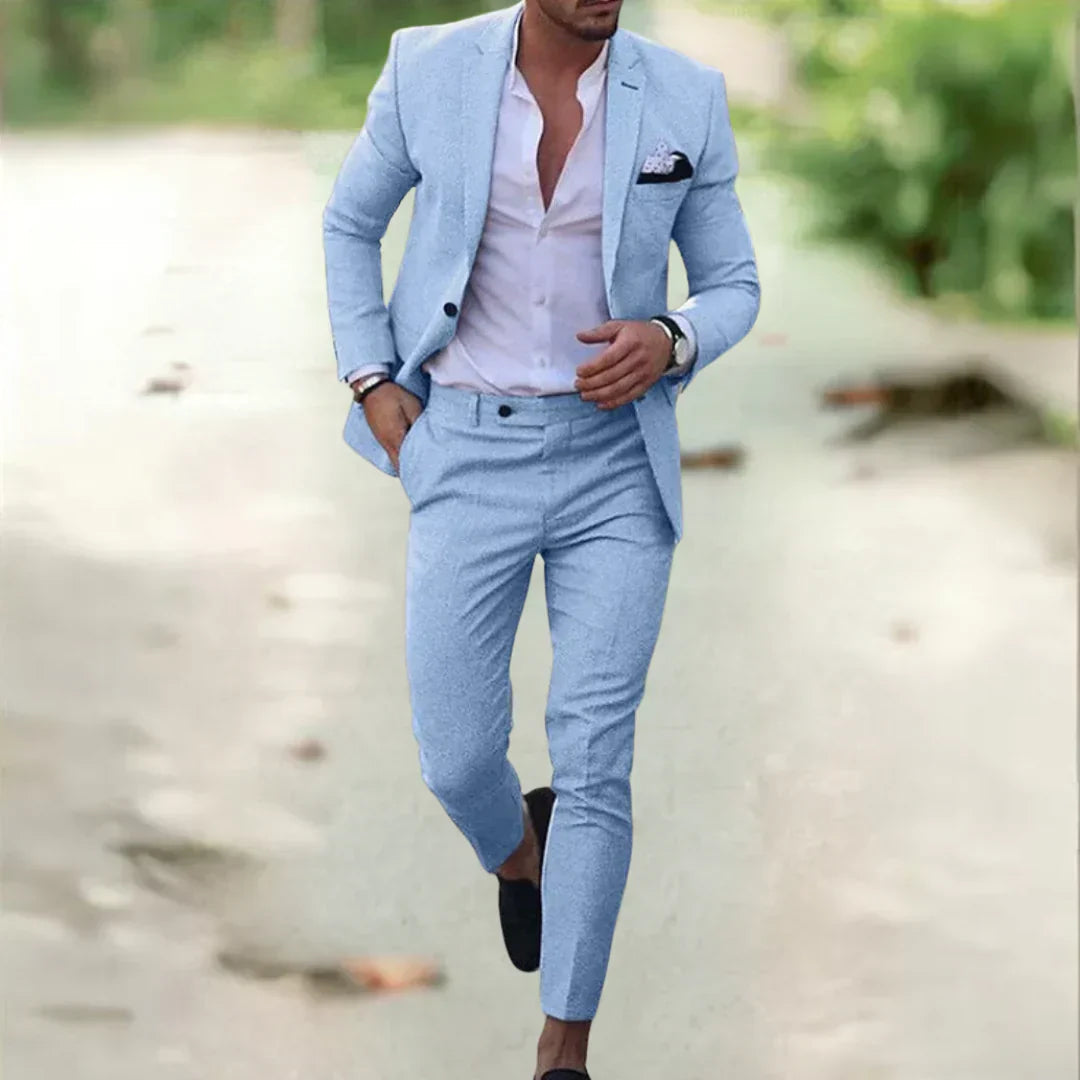 Leinenanzug Herren – Slim Fit – Eleganter Sommerlook für Hochzeit & Freizeit