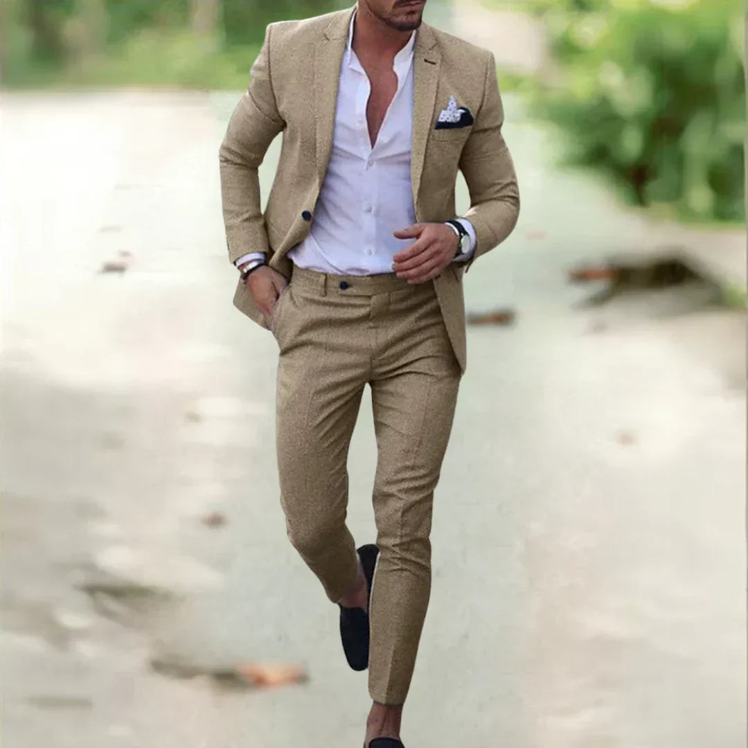 Leinenanzug Herren – Slim Fit – Eleganter Sommerlook für Hochzeit & Freizeit