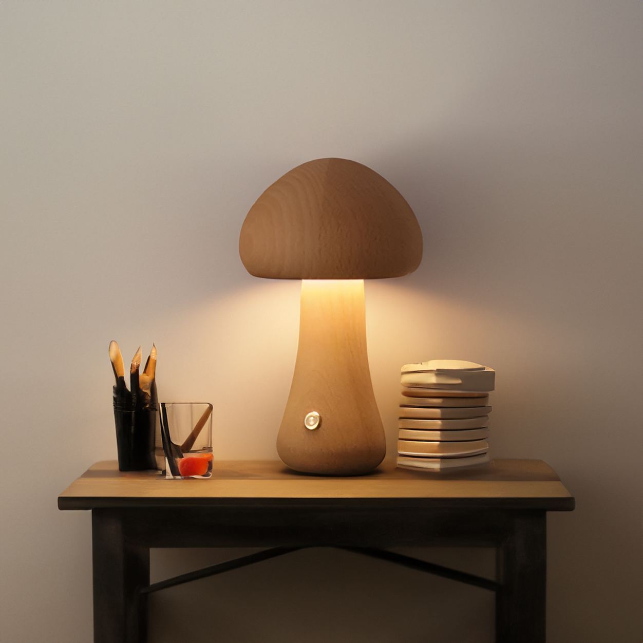 Lumora – Beruhigende LED-Holzlampe mit Touchfunktion