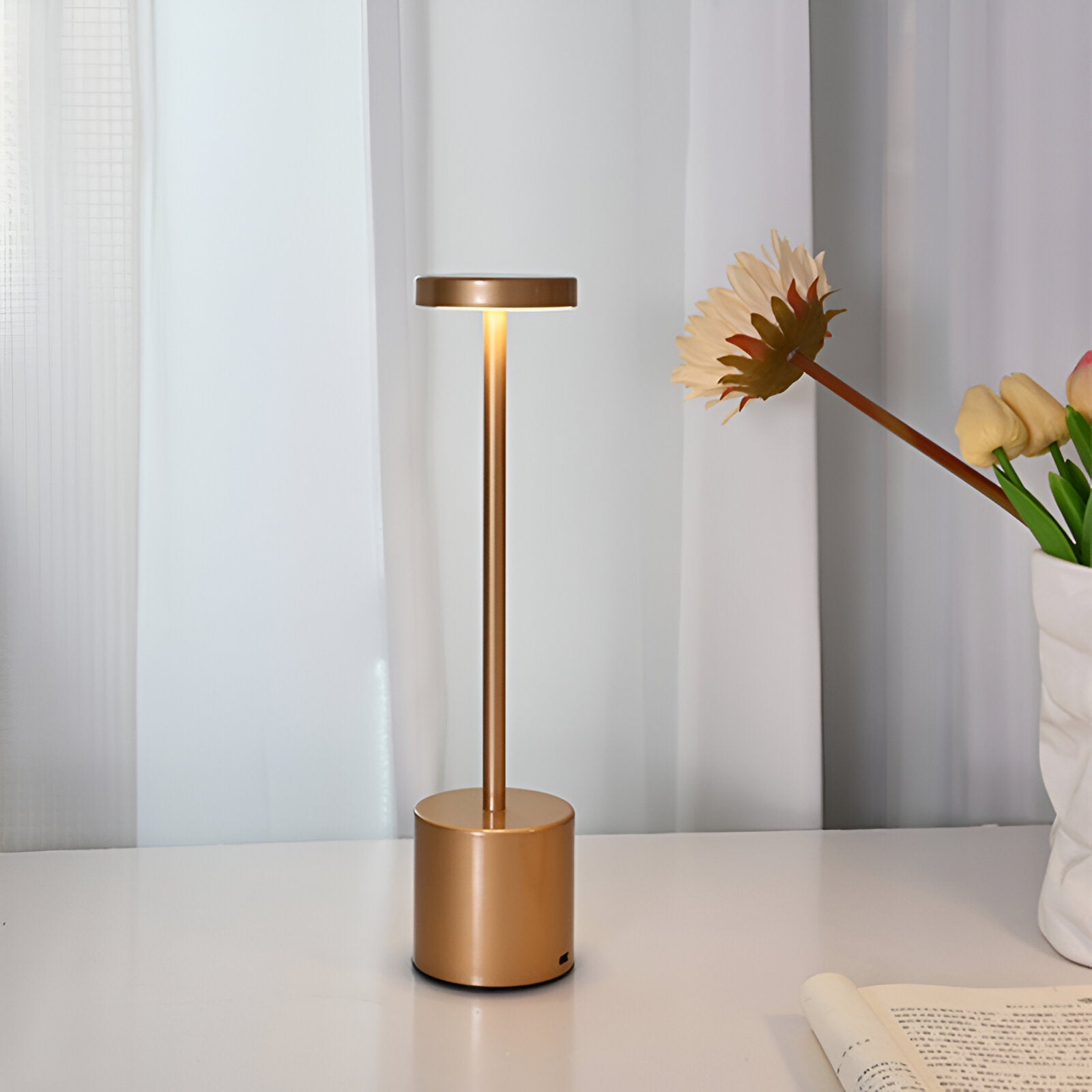 Luniva – Kabellose Retro-LED-Tischleuchte mit Touch & USB-Ladung