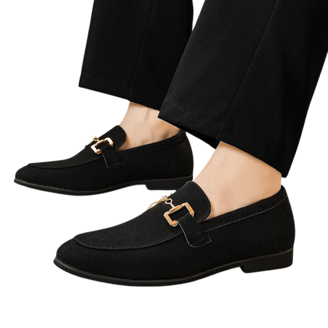 Luxuriöse Herren – Wildleder Loafers Schwarz – Eleganz & Komfort
