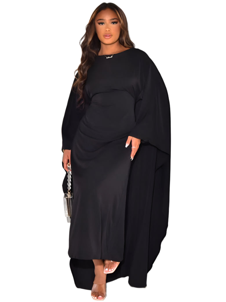 Marlyn – Maxikleid Sommer – Elegante Cape-Silhouette für Feste