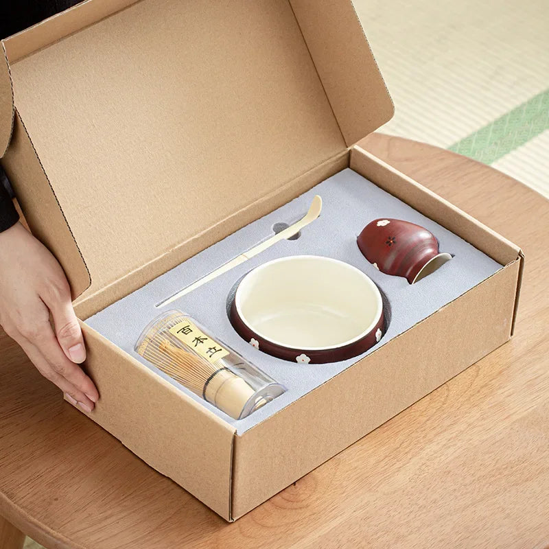 Matchami – 4-teiliges Matcha Tee Set aus Keramik & Bambus