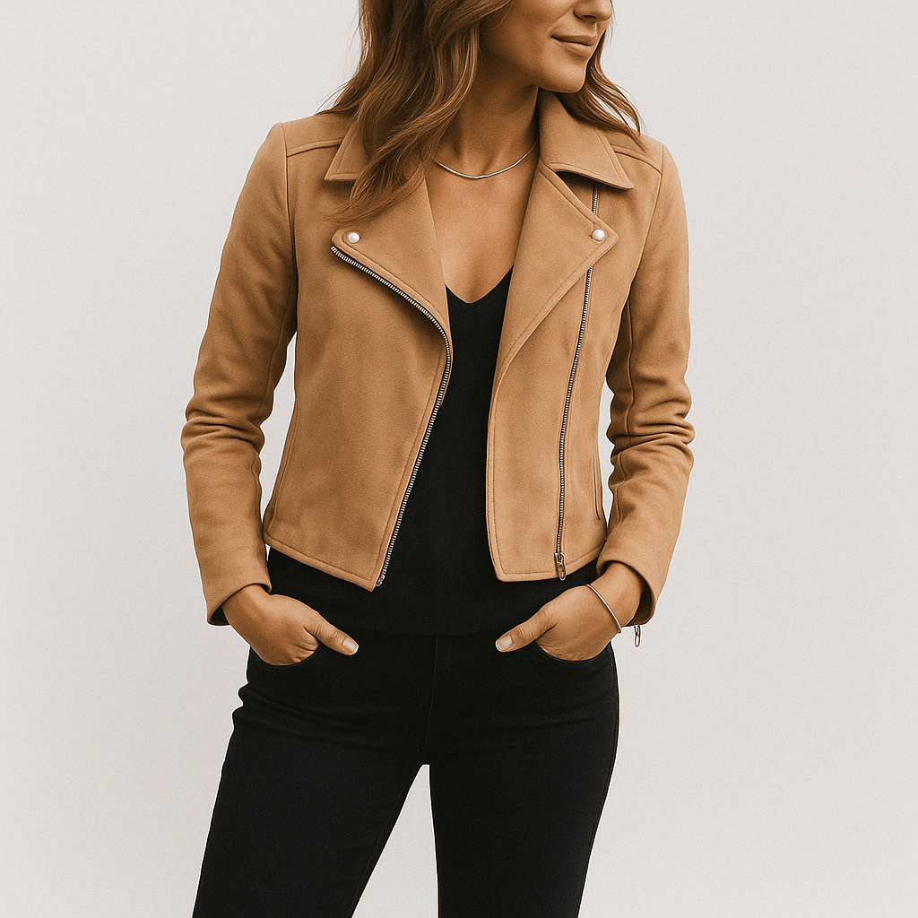 Matilda – Bikerjacke Damen – Eleganter Wildleder-Look für Stil und Komfort