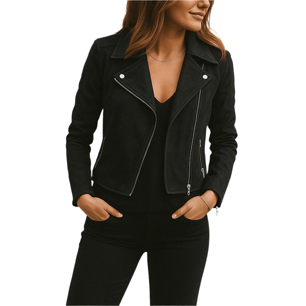 Matilda – Bikerjacke Damen – Eleganter Wildleder-Look für Stil und Komfort
