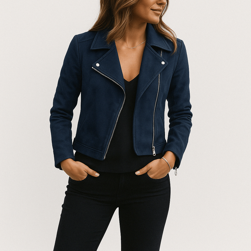 Matilda – Bikerjacke Damen – Eleganter Wildleder-Look für Stil und Komfort