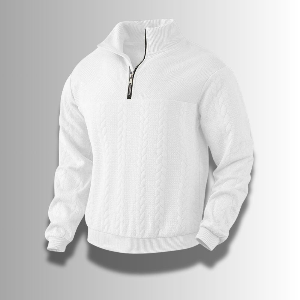 Merinowolle – Herrenpullover – Eleganter Quarter-Zip Stil aus 100% Merinowolle