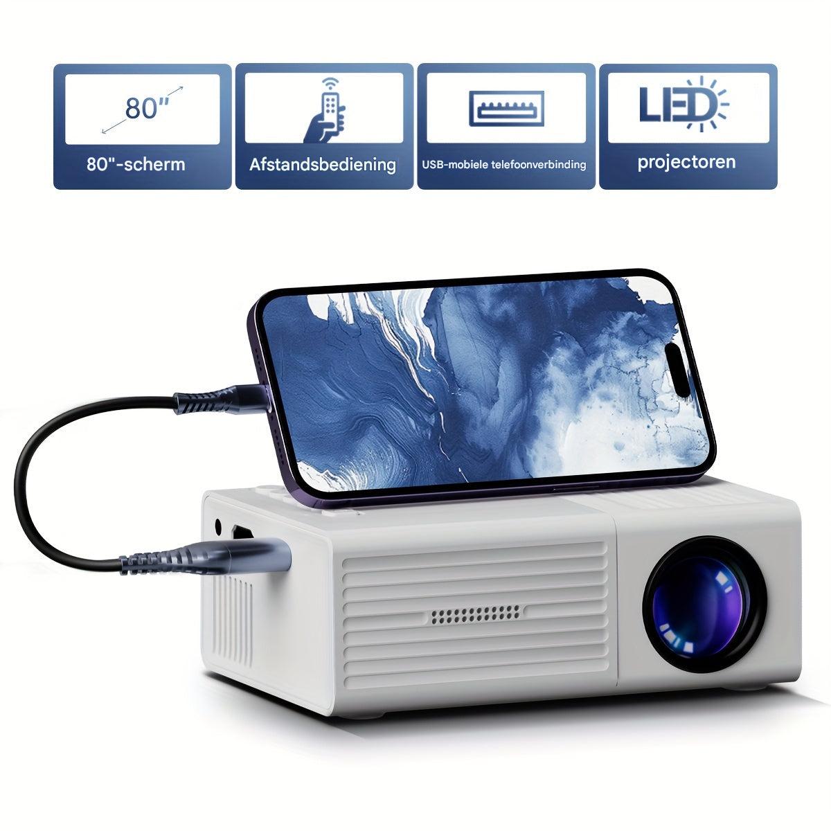 Mini Beamer – 3000 Lumen Helligkeit – Tragbar für Filme und Präsentationen