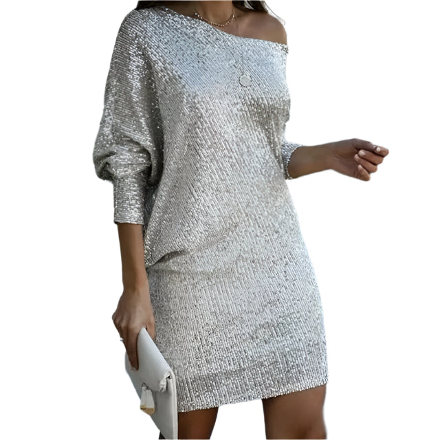 Minikleid mit einem Schulter – Schimmernd & Elegant
