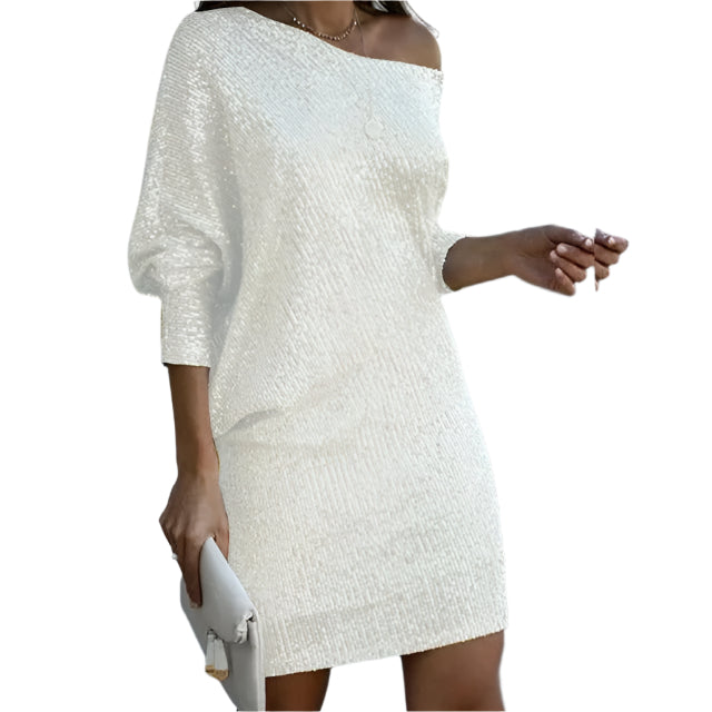 Minikleid mit einem Schulter – Schimmernd & Elegant