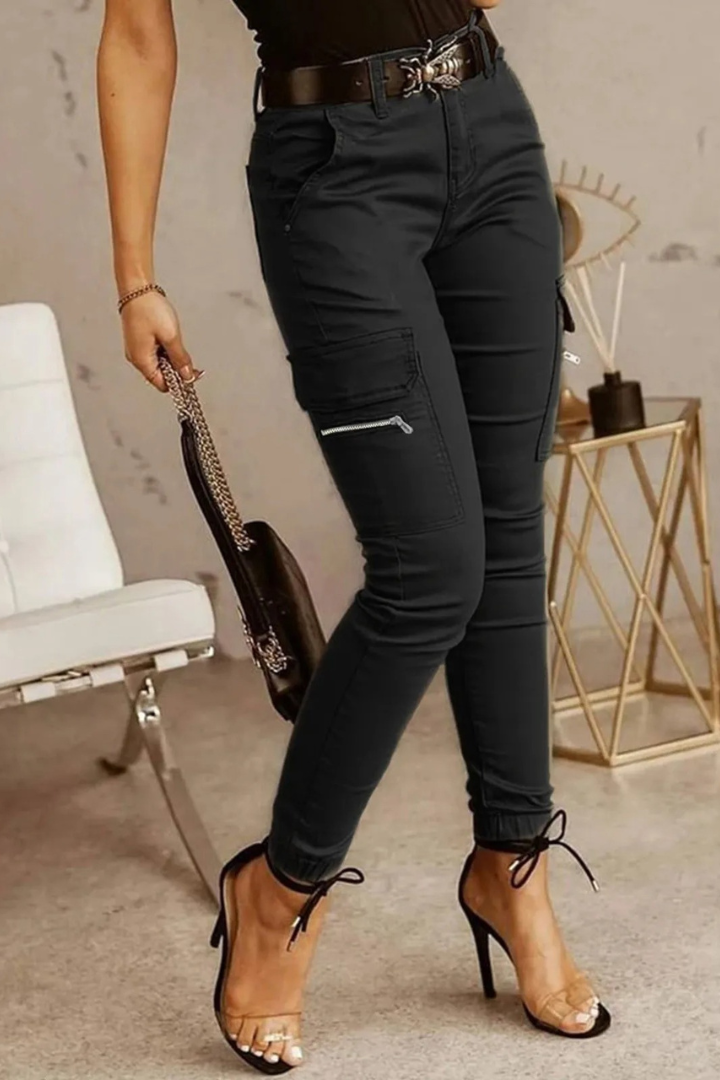 Moderne Cargohose Damen – Bequem & Vielseitig – Schwarz mit Praktischen Taschen