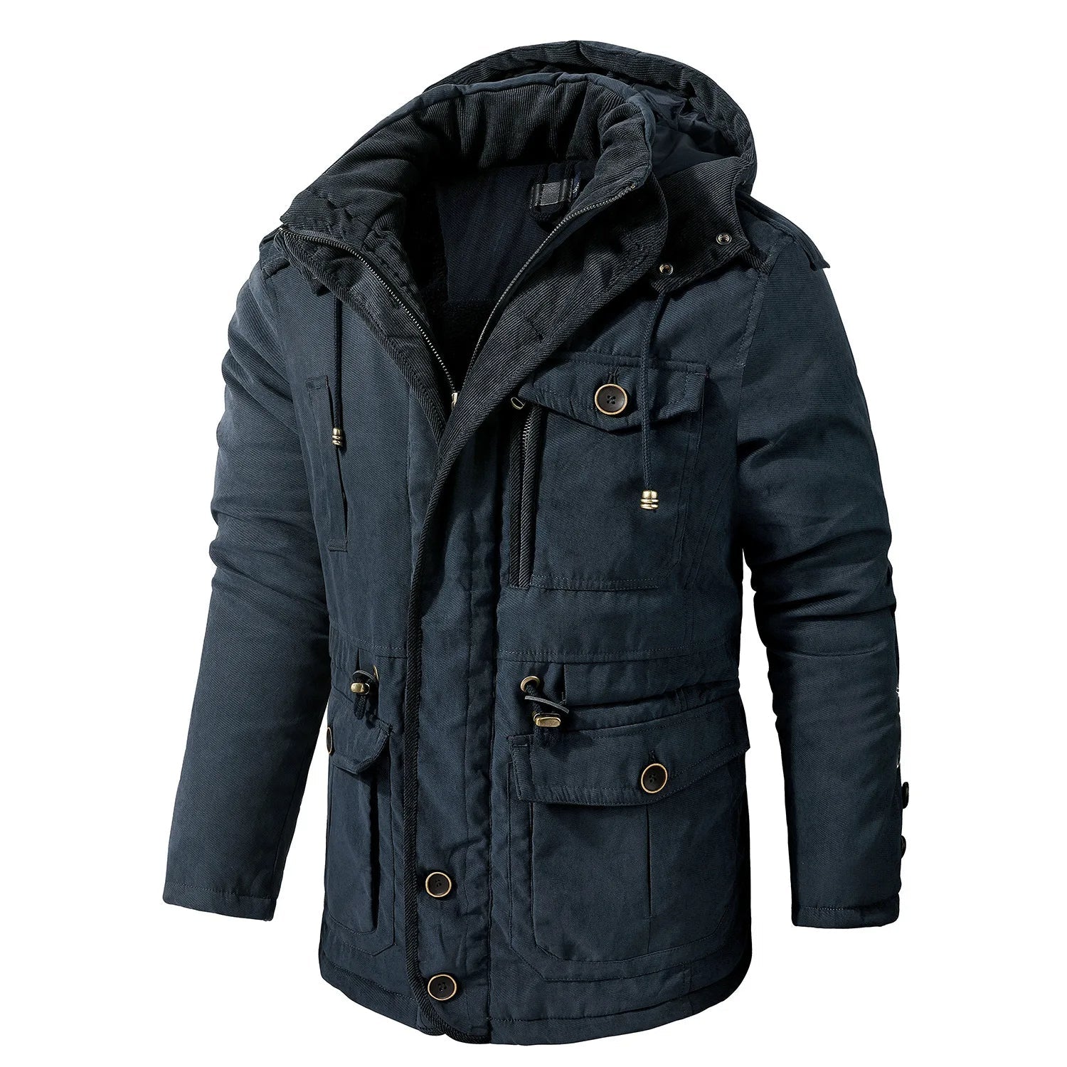 Robuste Winterjacke mit mehreren Taschen für Herren – Warm & Funktional
