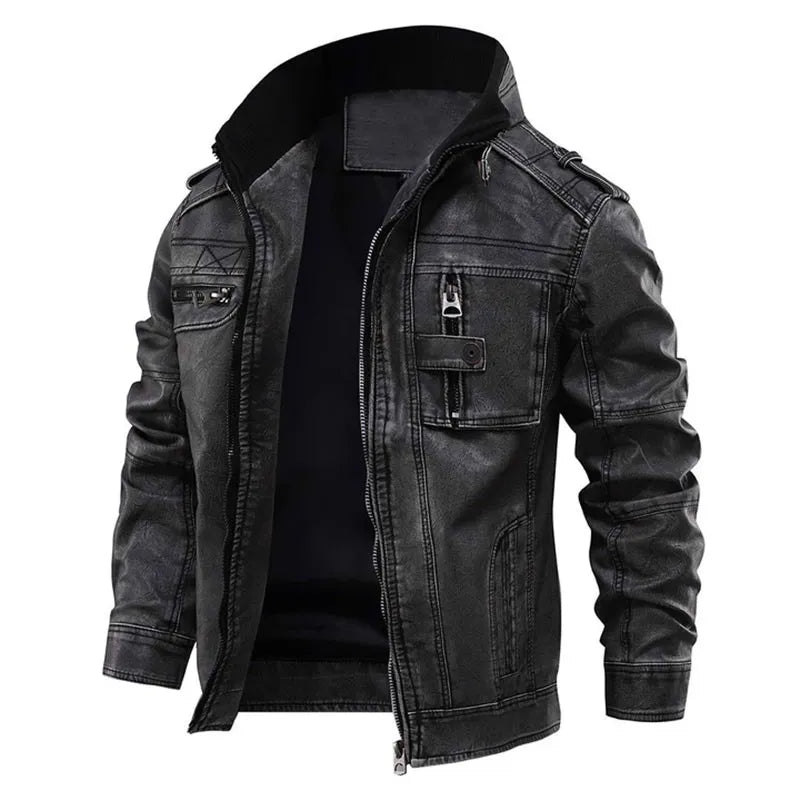 Schwarze Lederjacke für Herren – Stilvoll & Vielseitig