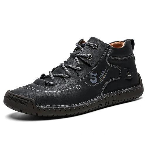 Schwarze Vintage-Stiefeletten mit Schnürung für Herren – bequem und stilvoll