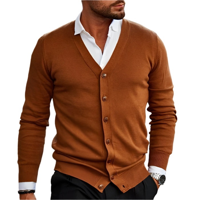 Schwarzer Baumwoll-Cardigan – Herren Strickjacke – Lässig & Vielseitig 4