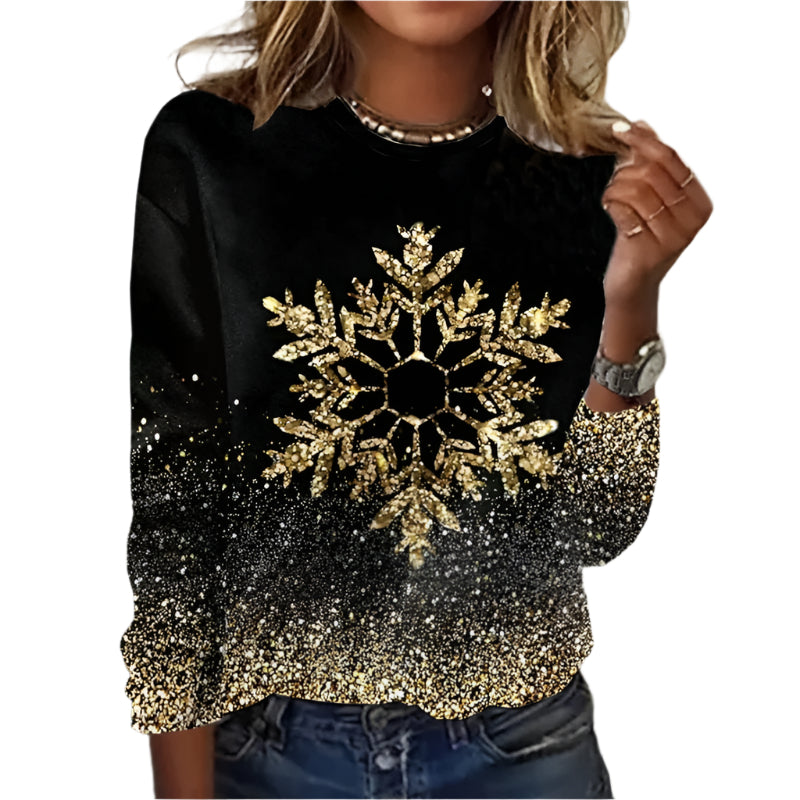 Sparkly Snowflake – Langarmtop – Elegantes Winterdesign 0