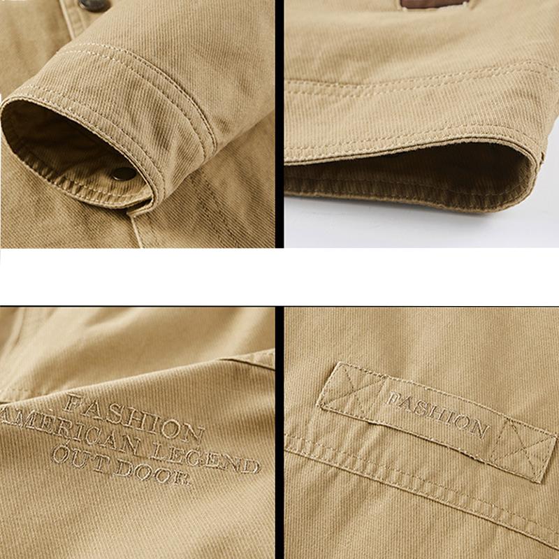 Taillierte Vintage-Cargo-Jacke für Herren – Stilvoll & Funktional mit Praktischen Taschen 4