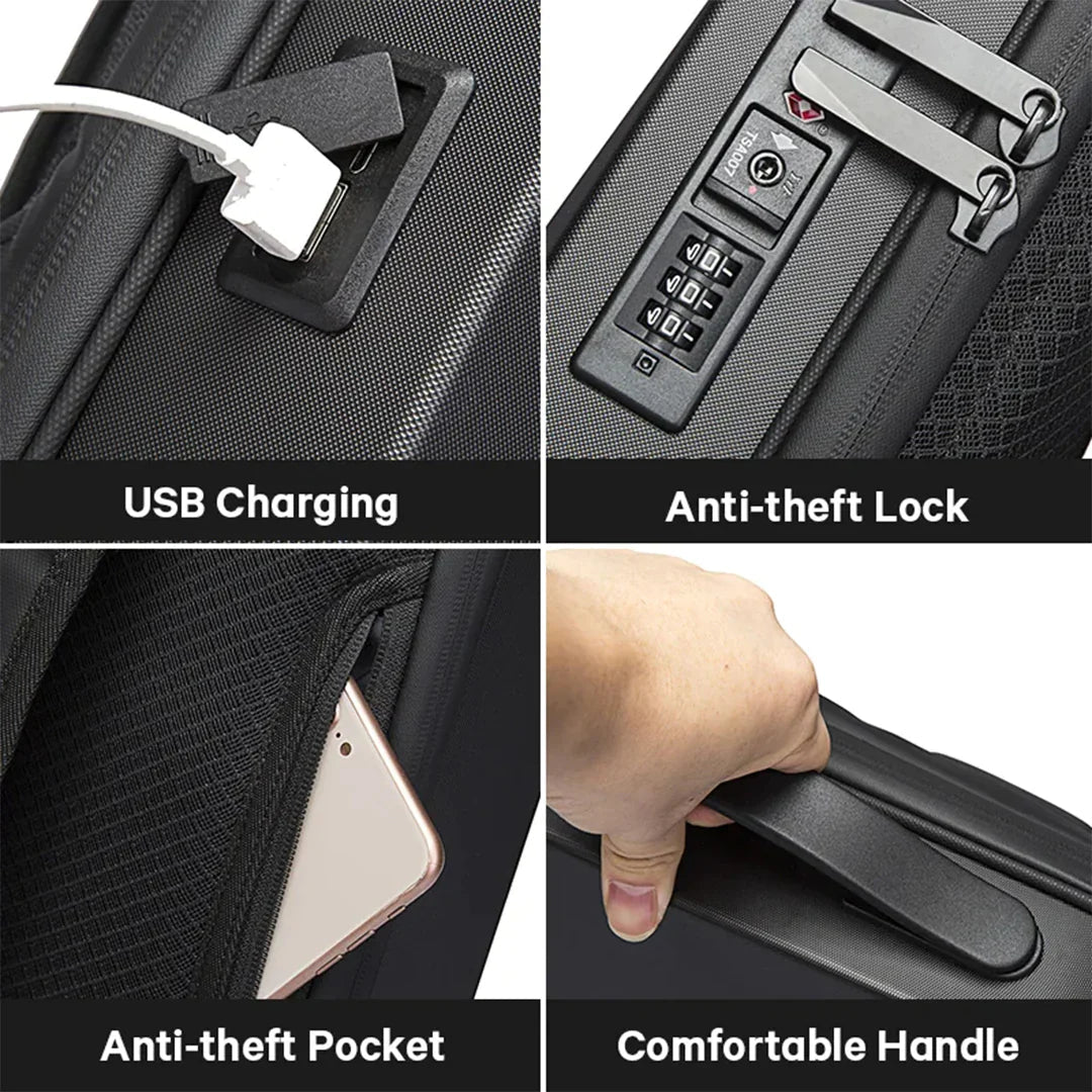 TechArmor – Herren Rucksack – Geräumig mit USB-Ladeanschluss & Ergonomischem Design