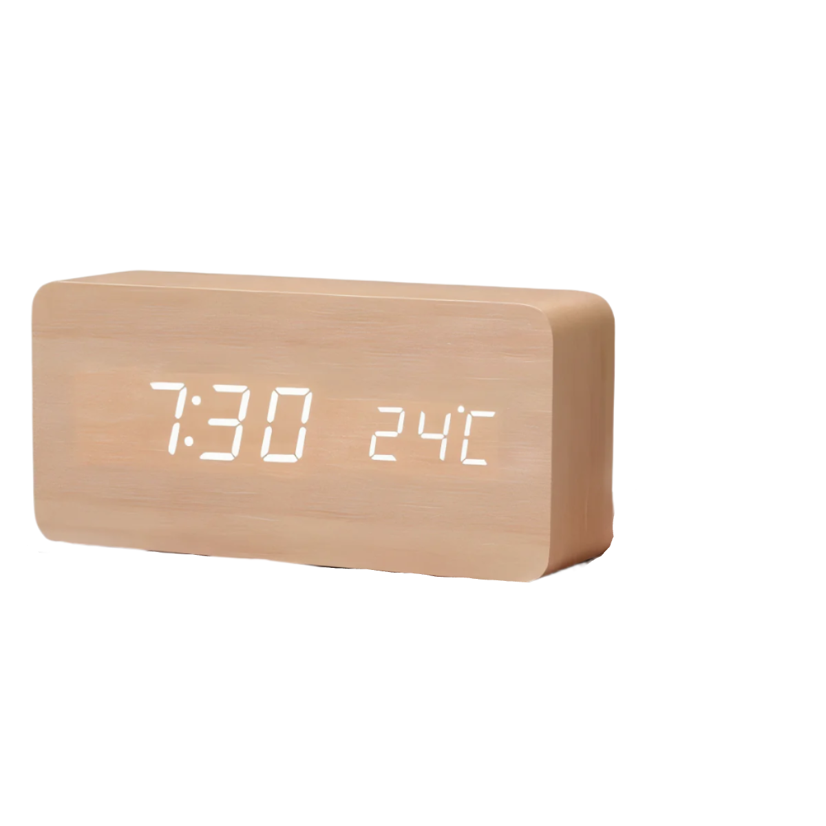 Timevo – Digitaler Holz-Wecker mit LED-Anzeige, Temperatur & Luftfeuchtigkeit