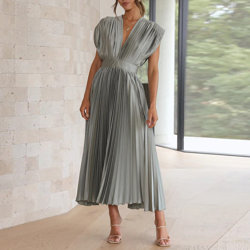 V-Ausschnitt Kleid für Damen – Elegant & Vielseitig