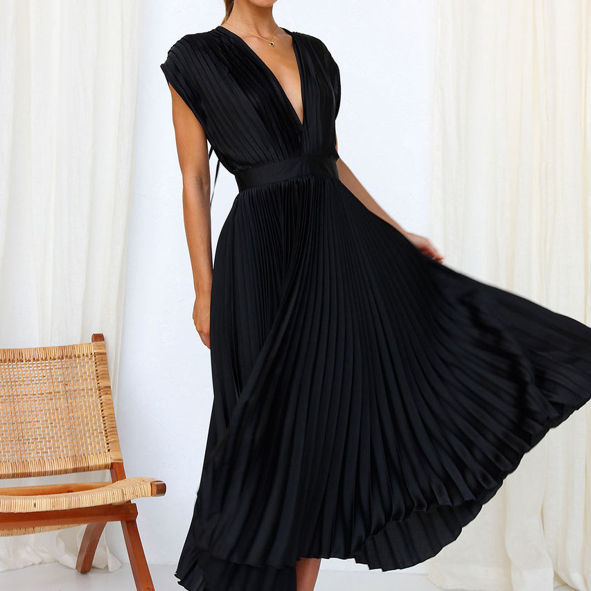 V-Ausschnitt Kleid für Damen – Elegant & Vielseitig