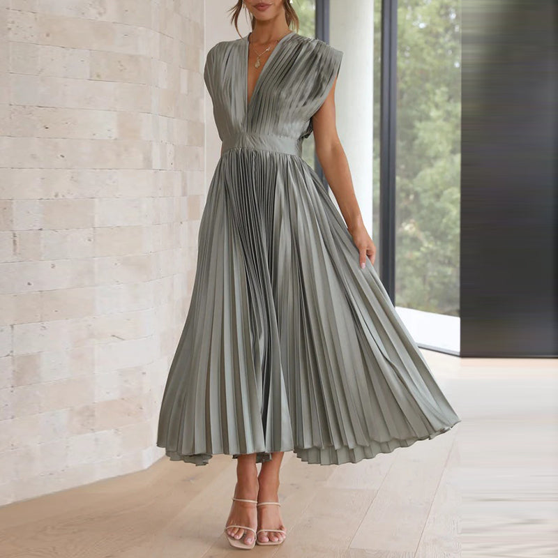 V-Ausschnitt Kleid für Damen – Elegant & Vielseitig