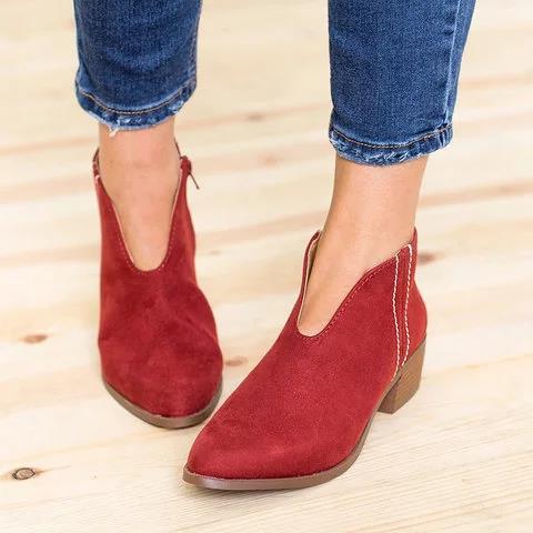 V-Cut Stiefeletten für Damen – Elegantes Design & Komfort 0
