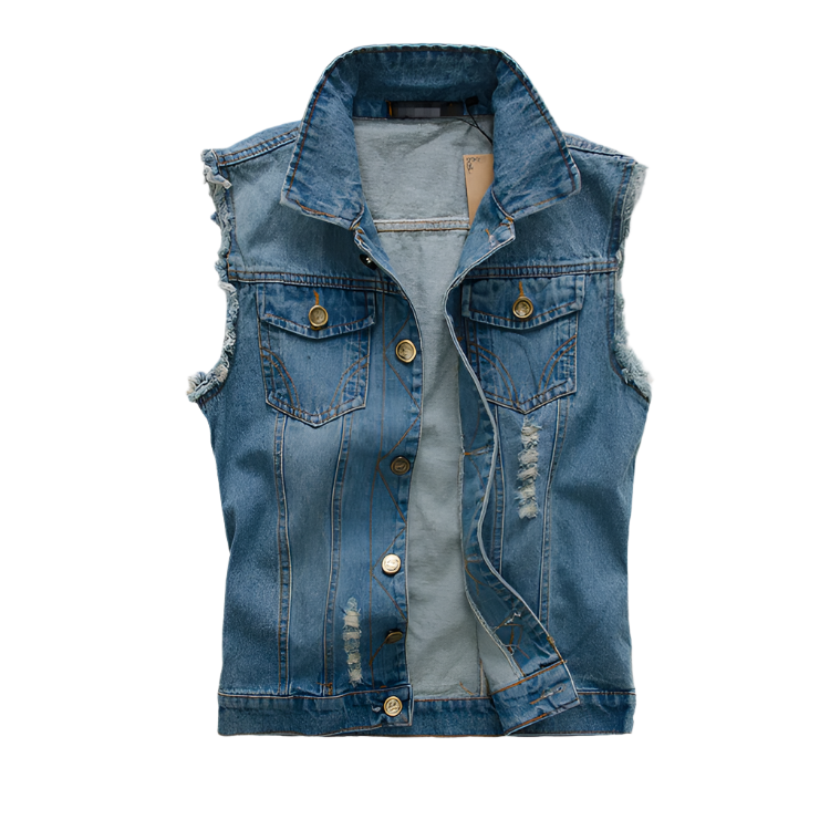 Vintage Denim Weste Herren – Stylisch & Vielseitig – Einzigartiges Kragendesign 5