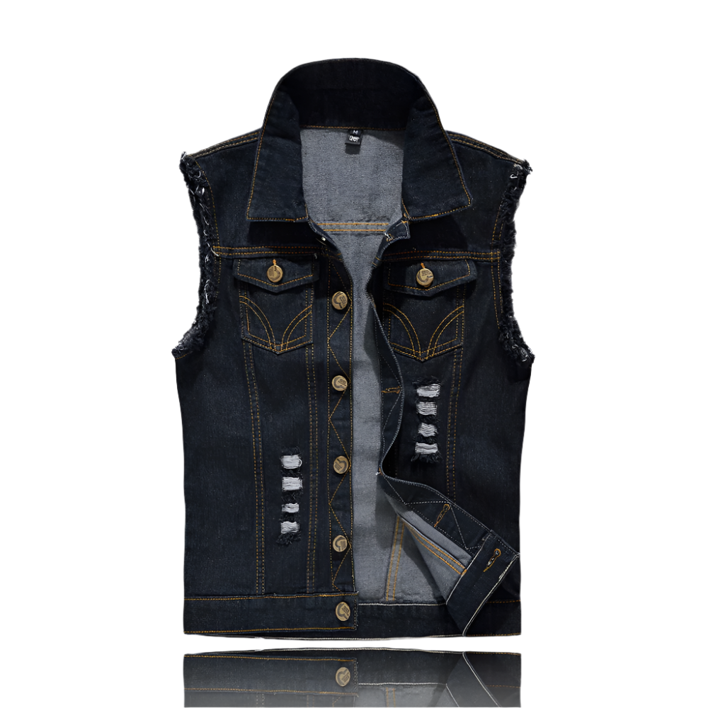 Vintage Denim Weste Herren – Stylisch & Vielseitig – Einzigartiges Kragendesign 6