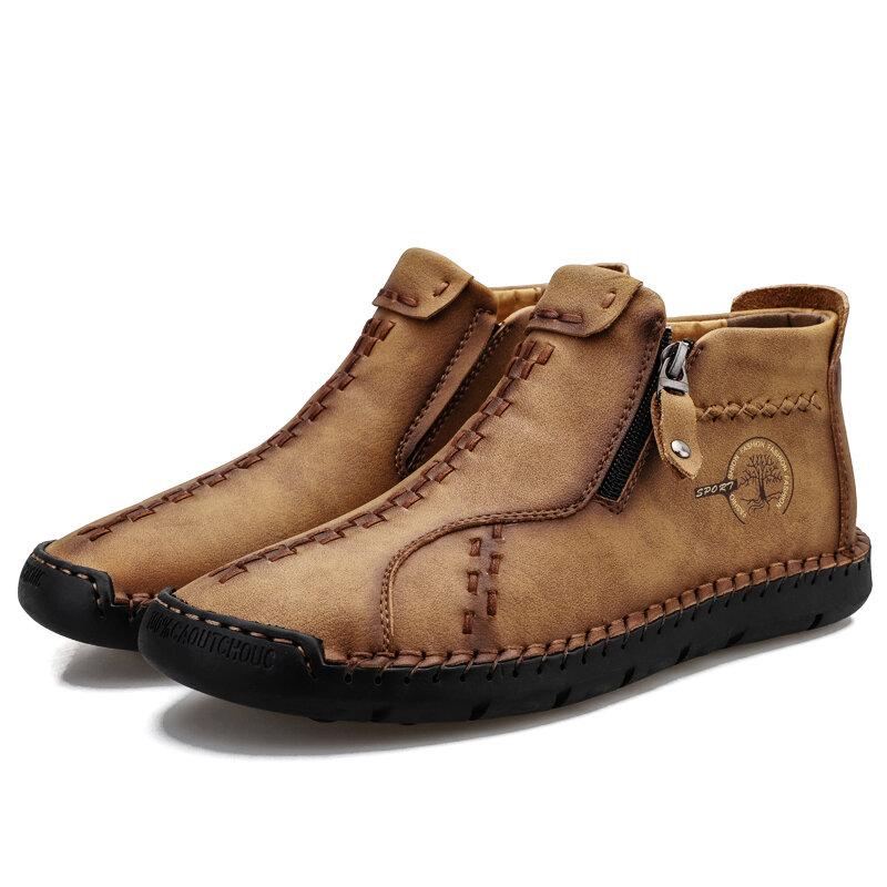 Vintage handgenähte Lederstiefeletten für Herren – stilvoll und langlebig