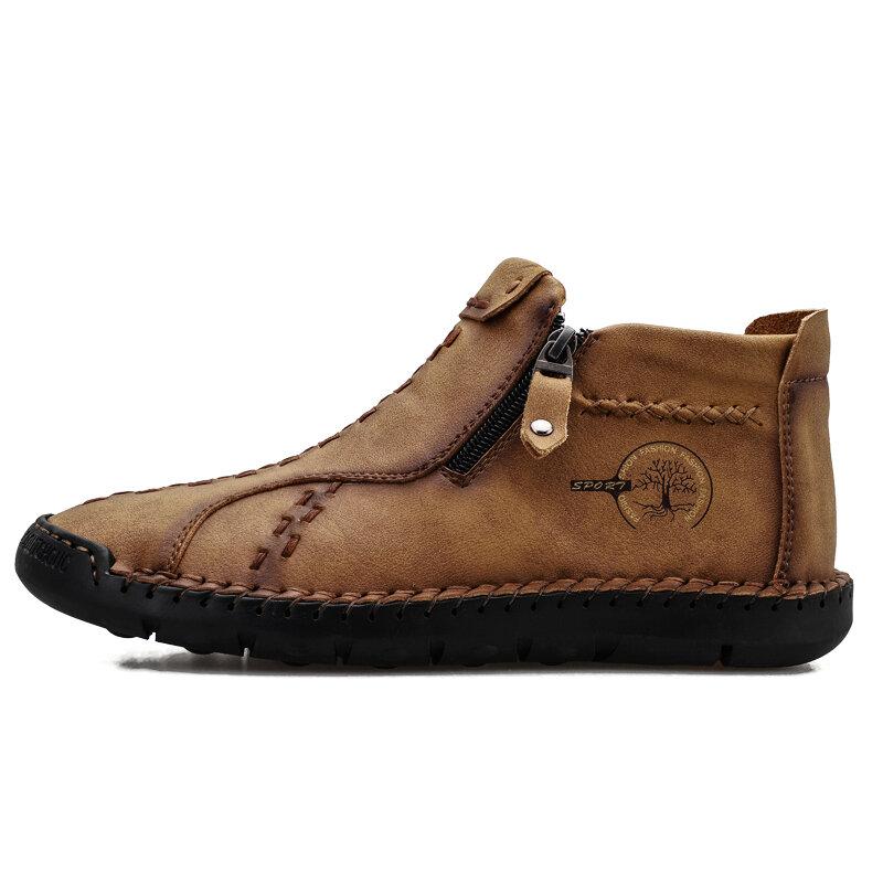 Vintage handgenähte Lederstiefeletten für Herren – stilvoll und langlebig