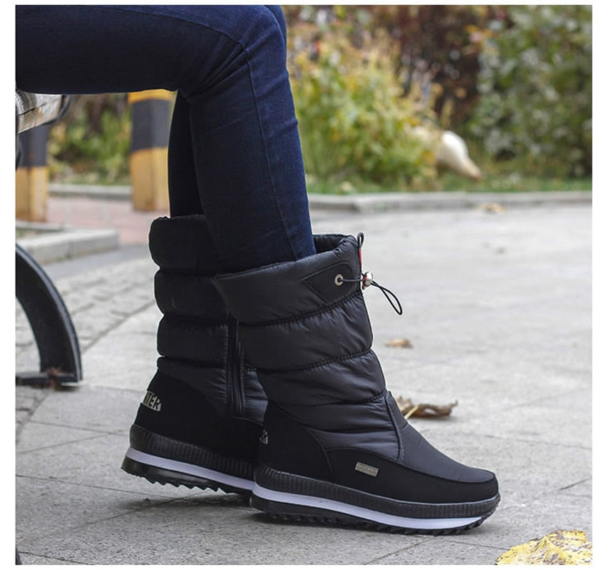 Wasserabweisende Winterstiefel für Damen – Warm & Stilvoll mit Robuster Sohle