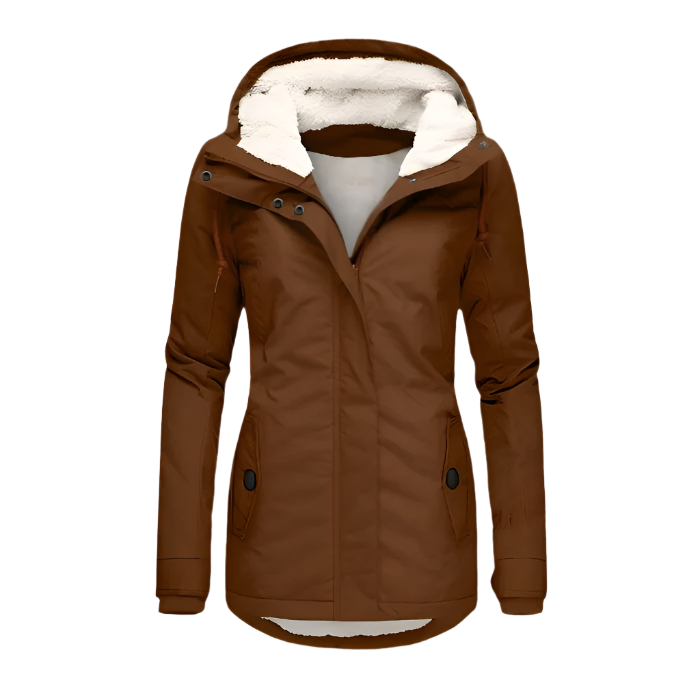 Wasserdichte Winterjacke – Langer Schnitt mit Kapuze – Kuscheliges Futter für Damen 3